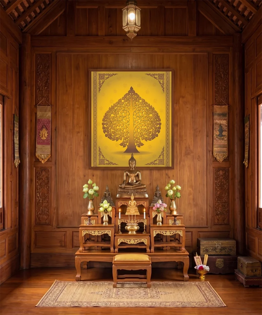 สติ๊กเกอร์แต่งห้องพระลายต้นโพธิ์